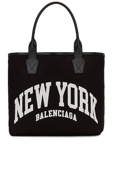 Balenciaga Large New York Beach Bag Tote In Black & White