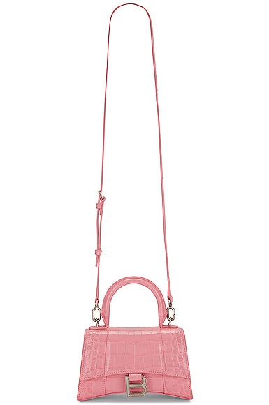 Balenciaga XS Hourglass Top Handle Bag in Pink