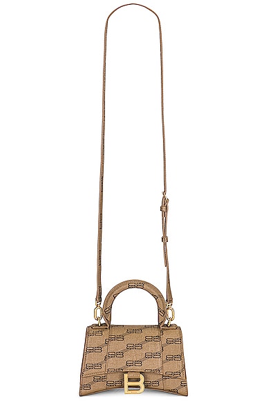 Balenciaga Extra Small Hourglass Top Handle Bag in Taupe