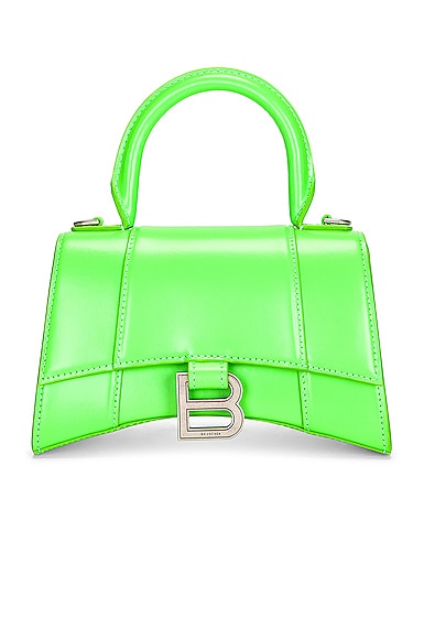 Balenciaga Extra Small Hourglass Top Handle Bag in Green