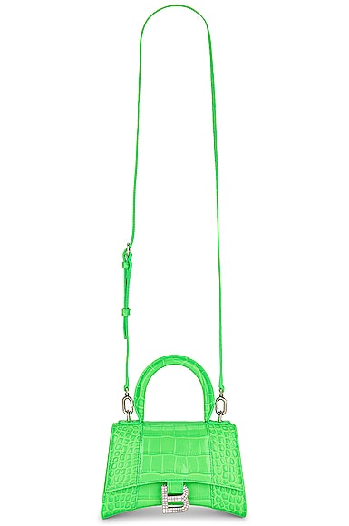 Balenciaga XS Hourglass Top Handle Bag in Green