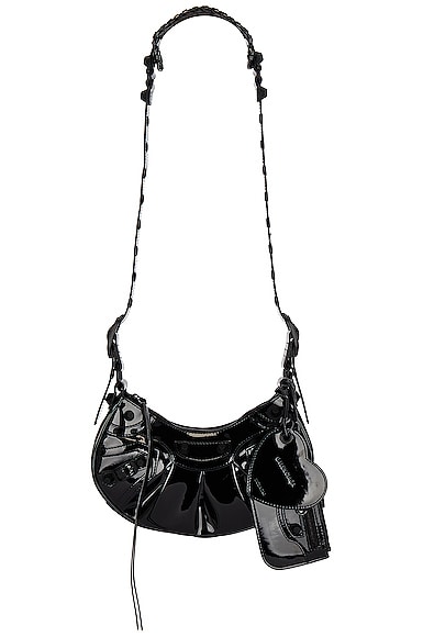 Balenciaga Xs Le Cagole Faux Leather Shoulder Bag In Black