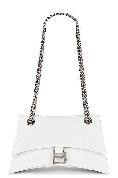Balenciaga Small Crush Chain Bag in Optic White