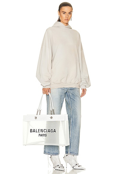 Shop Balenciaga Large Duty Free Tote Bag In White & Black