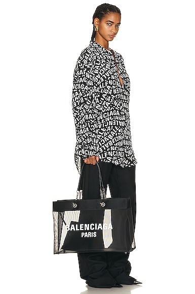 Shop Balenciaga Large Duty Free Tote Bag In Black & White