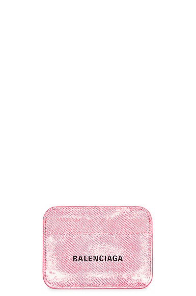 Balenciaga Cash Card Holder in Denim Pink & Black