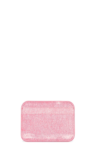 Shop Balenciaga Cash Card Holder In Denim Pink & Black