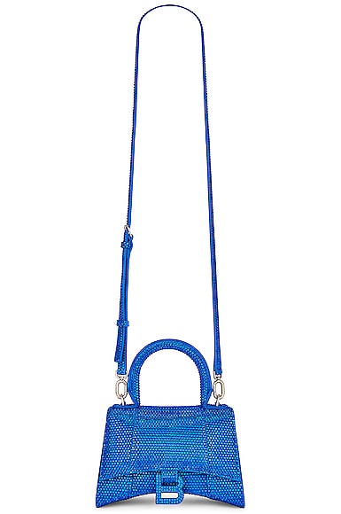 Balenciaga Xs Strass Hourglass Top Handle Bag in Blue