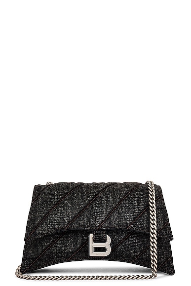 Balenciaga Crush Wallet On Chain Bag in Black