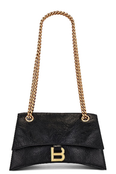 Balenciaga Small Crush Chain Bag In Black