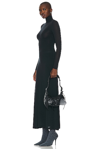 Shop Balenciaga Le Cagole Latex Xs Shoulder Bag In Black