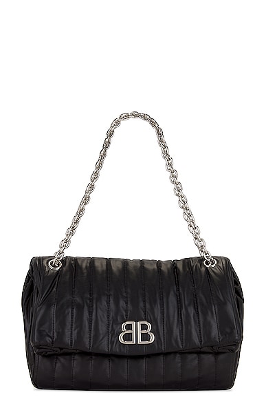 Balenciaga Monaco Medium Chain Bag In Black