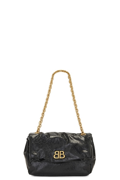 Shop Balenciaga Monaco Small Chain Bag In Black