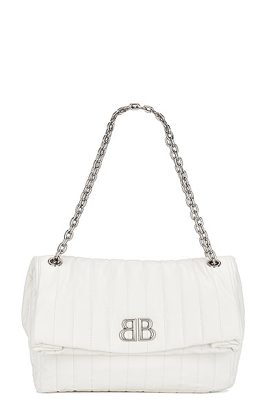 Balenciaga Monaco Medium Chain Bag In Off White