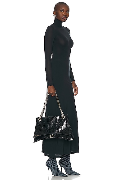 Shop Balenciaga Large Crush Chain Bag In Black