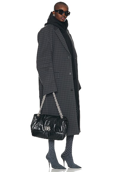 Shop Balenciaga Monaco Medium Chain Bag In Black
