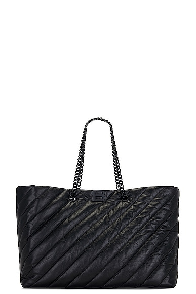 Shop Balenciaga Crush Carry All Large Bag In Black