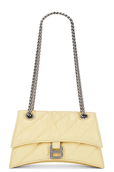 Balenciaga Small Crush Chain Bag in Butter Yellow