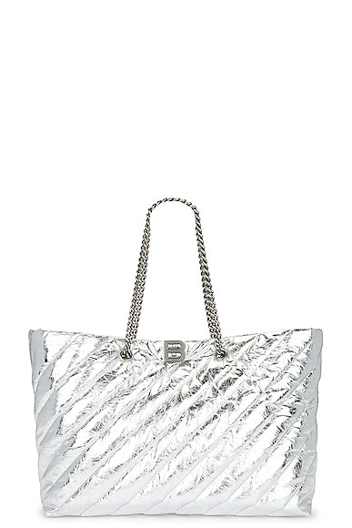 Balenciaga Large Crush Carry All in Silver