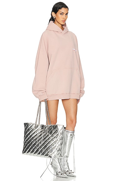 Shop Balenciaga Large Crush Carry All In Silver