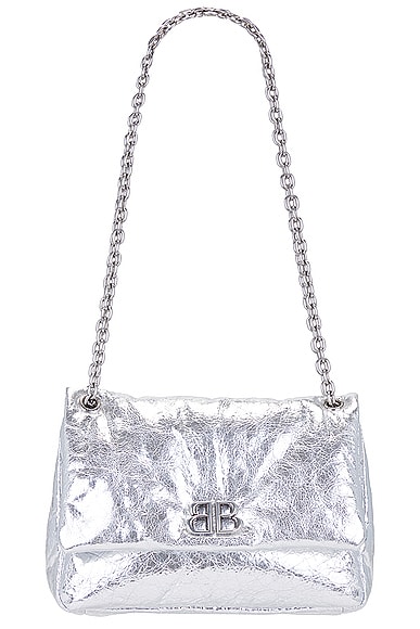 Balenciaga Monaco Mini Bag in Silver