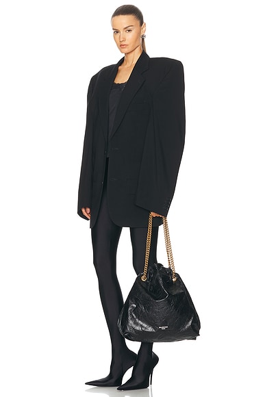 Shop Balenciaga Crush Medium Tote Bag In Black