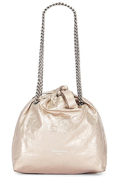 Shop Balenciaga Crush Small Tote Bag In Stone Beige
