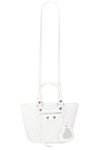 Le Cagole Small Panier Bag in White