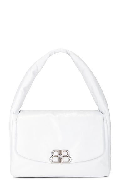 Balenciaga Monaco Medium Sling Bag in Optic White