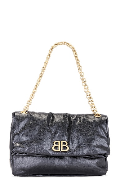 Balenciaga Monaco Medium Chain Bag in Black