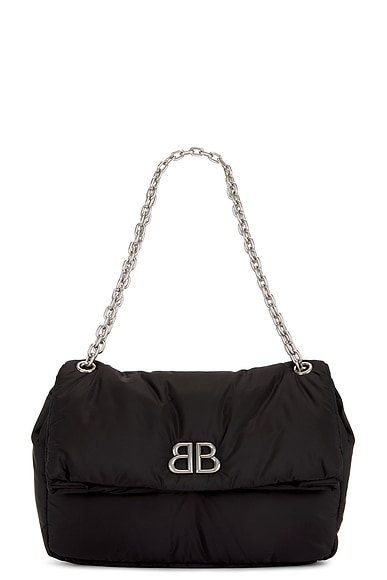 Balenciaga Monaco Medium Chain Bag in Black FWRD