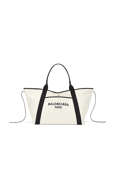 Balenciaga Xs Navy Cabas Bag in Taupe FWRD