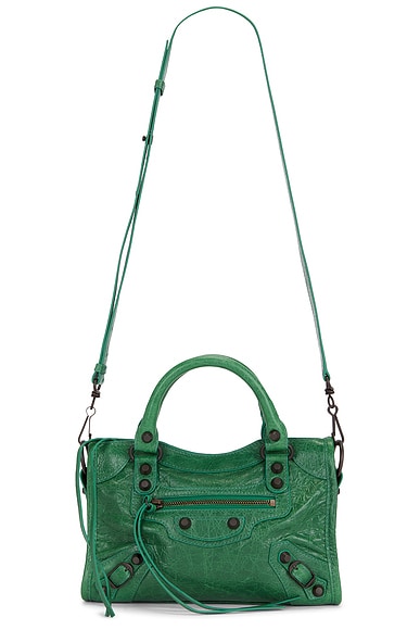 Balenciaga Le City Mini Bag in Emerald | FWRD Balenciaga Le City Mini Bag in Emerald | FWRD