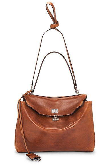 Balenciaga Rodeo Medium Top Handle Bag in Tan Cowboy | FWRD