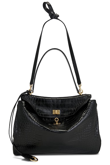 Rodeo Embossed Croc Medium Top Handle Bag