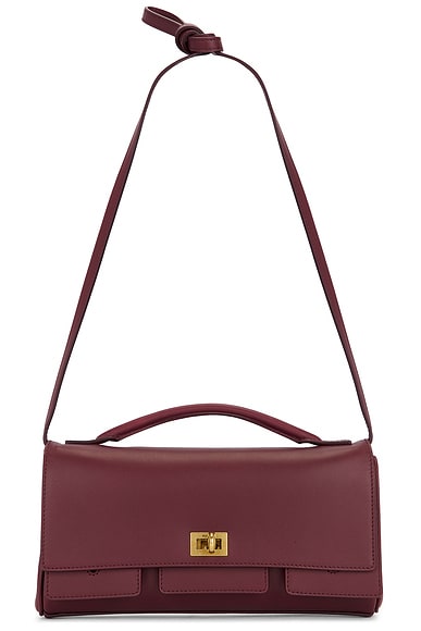 Balenciaga Bel Air Strap Clutch Bag in Dark Burgundy