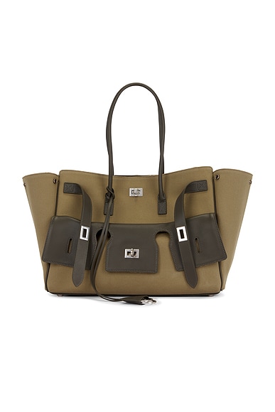 Balenciaga Bel Air Canvas Medium Carry All Bag in Khaki