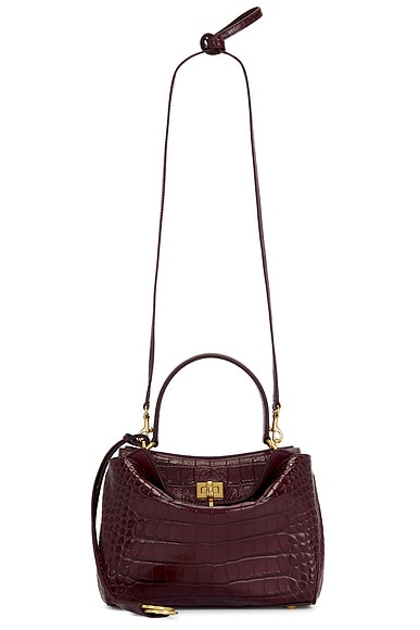 Rodeo Mini Top Handle Bag in Dark Burgundy