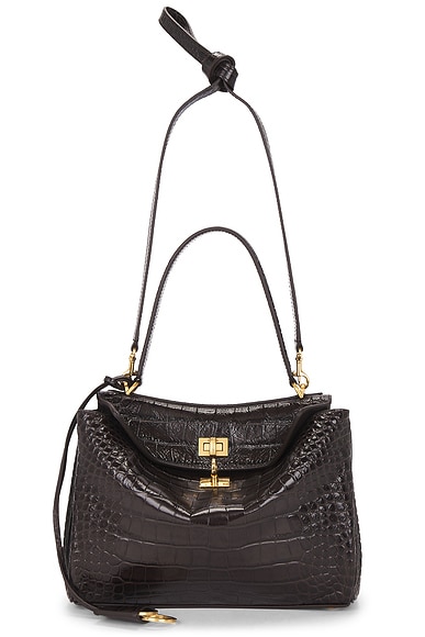 Rodeo Small Croc Embossed Top Handle Bag