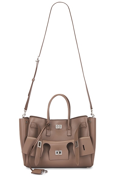 Balenciaga Bel Air Small Carry All Bag in Taupe