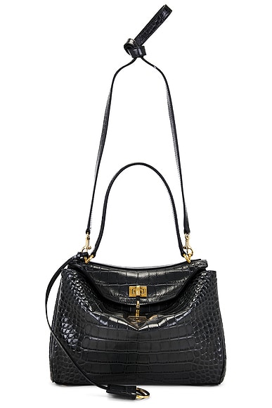 Rodeo Small Croc Embossed Top Handle Bag
