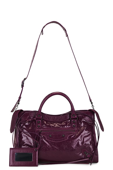 Balenciaga Le City Medium Bag in Plum & Biscuit