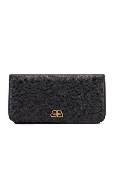 Balenciaga BB Thin Money Wallet in Black | FWRD