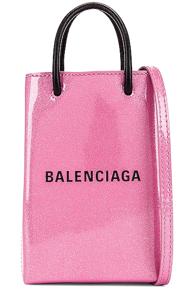Glitter Shopping Phone on Strap Bag