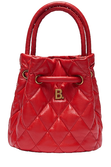 Small Quilted Leather B Bucket Bag