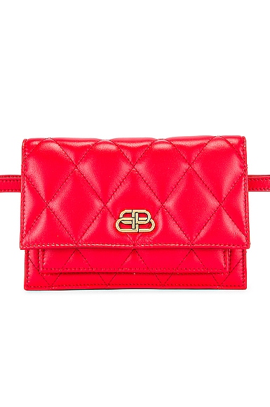 BALENCIAGA XS QUILTED LEATHER SHARP BELT BAG,BALF-WY329