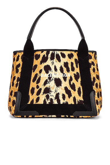 Small Leopard Navy Cabas Bag