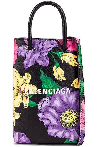 balenciaga floral phone bag