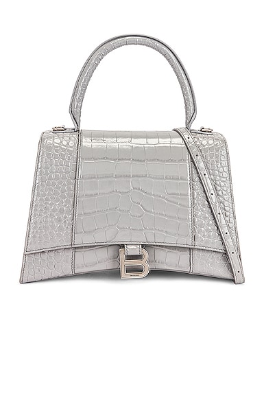 Balenciaga Medium Hourglass Top Handle Bag In Grey | ModeSens