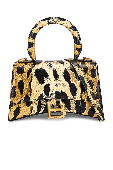 XS Leopard Hourglass Top Handle Bag